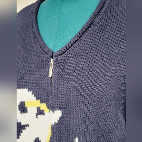 Crazy Horse Liz Claiborne Heavy Knit Coastal Sweater Full Front Zipper Size 2X - Picture 3 of 10